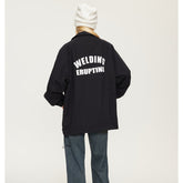Unisex Jacket Overalls Men's and Women's Loose Lapels Coach Jacket